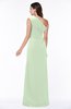 Elegant A-line Sleeveless Half Backless Chiffon Draped Plus Size Bridesmaid Dresses