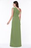Elegant A-line Sleeveless Half Backless Chiffon Draped Plus Size Bridesmaid Dresses