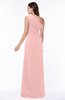 Elegant A-line Sleeveless Half Backless Chiffon Draped Plus Size Bridesmaid Dresses