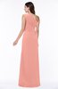 Elegant A-line Sleeveless Half Backless Chiffon Draped Plus Size Bridesmaid Dresses