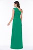 Elegant A-line Sleeveless Half Backless Chiffon Draped Plus Size Bridesmaid Dresses