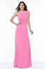 Elegant A-line Sleeveless Half Backless Chiffon Draped Plus Size Bridesmaid Dresses