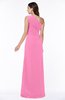 Elegant A-line Sleeveless Half Backless Chiffon Draped Plus Size Bridesmaid Dresses