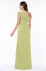 Elegant A-line Sleeveless Half Backless Chiffon Draped Plus Size Bridesmaid Dresses