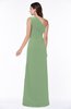 Elegant A-line Sleeveless Half Backless Chiffon Draped Plus Size Bridesmaid Dresses
