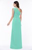 Elegant A-line Sleeveless Half Backless Chiffon Draped Plus Size Bridesmaid Dresses