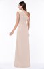 Elegant A-line Sleeveless Half Backless Chiffon Draped Plus Size Bridesmaid Dresses