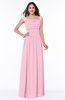 Elegant A-line Scoop Zip up Chiffon Floor Length Plus Size Bridesmaid Dresses