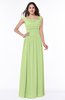 Elegant A-line Scoop Zip up Chiffon Floor Length Plus Size Bridesmaid Dresses