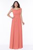 Elegant A-line Scoop Zip up Chiffon Floor Length Plus Size Bridesmaid Dresses