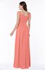 Elegant A-line Scoop Zip up Chiffon Floor Length Plus Size Bridesmaid Dresses