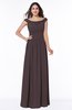 Elegant A-line Scoop Zip up Chiffon Floor Length Plus Size Bridesmaid Dresses