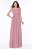 Elegant A-line Scoop Zip up Chiffon Floor Length Plus Size Bridesmaid Dresses