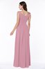 Elegant A-line Scoop Zip up Chiffon Floor Length Plus Size Bridesmaid Dresses