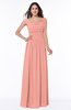 Elegant A-line Scoop Zip up Chiffon Floor Length Plus Size Bridesmaid Dresses