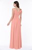 Elegant A-line Scoop Zip up Chiffon Floor Length Plus Size Bridesmaid Dresses