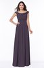 Elegant A-line Scoop Zip up Chiffon Floor Length Plus Size Bridesmaid Dresses