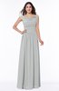 Elegant A-line Scoop Zip up Chiffon Floor Length Plus Size Bridesmaid Dresses
