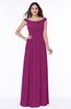 Elegant A-line Scoop Zip up Chiffon Floor Length Plus Size Bridesmaid Dresses