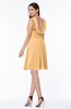 Plain A-line Jewel Half Backless Chiffon Mini Plus Size Bridesmaid Dresses
