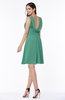 Plain A-line Jewel Half Backless Chiffon Mini Plus Size Bridesmaid Dresses