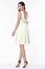 Plain A-line Jewel Half Backless Chiffon Mini Plus Size Bridesmaid Dresses