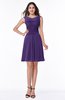 Plain A-line Jewel Half Backless Chiffon Mini Plus Size Bridesmaid Dresses