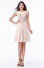 Plain A-line Jewel Half Backless Chiffon Mini Plus Size Bridesmaid Dresses