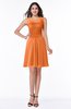 Plain A-line Jewel Half Backless Chiffon Mini Plus Size Bridesmaid Dresses