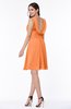 Plain A-line Jewel Half Backless Chiffon Mini Plus Size Bridesmaid Dresses