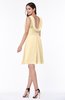 Plain A-line Jewel Half Backless Chiffon Mini Plus Size Bridesmaid Dresses