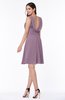 Plain A-line Jewel Half Backless Chiffon Mini Plus Size Bridesmaid Dresses
