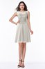 Plain A-line Jewel Half Backless Chiffon Mini Plus Size Bridesmaid Dresses