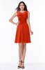 Plain A-line Jewel Half Backless Chiffon Mini Plus Size Bridesmaid Dresses