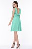 Plain A-line Jewel Half Backless Chiffon Mini Plus Size Bridesmaid Dresses