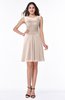 Plain A-line Jewel Half Backless Chiffon Mini Plus Size Bridesmaid Dresses