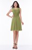 Plain A-line Jewel Half Backless Chiffon Mini Plus Size Bridesmaid Dresses