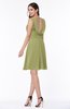 Plain A-line Jewel Half Backless Chiffon Mini Plus Size Bridesmaid Dresses