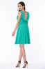 Plain A-line Jewel Half Backless Chiffon Mini Plus Size Bridesmaid Dresses