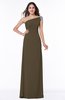 Simple A-line Asymmetric Neckline Sleeveless Half Backless Floor Length Plus Size Bridesmaid Dresses