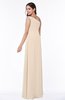 Simple A-line Asymmetric Neckline Sleeveless Half Backless Floor Length Plus Size Bridesmaid Dresses