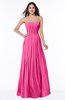 Simple Strapless Sleeveless Zip up Chiffon Ruching Plus Size Bridesmaid Dresses