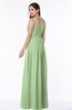 Simple A-line Sleeveless Zip up Floor Length Ruching Plus Size Bridesmaid Dresses