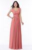 Simple A-line Sleeveless Zip up Floor Length Ruching Plus Size Bridesmaid Dresses