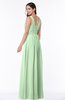 Simple A-line Sleeveless Zip up Floor Length Ruching Plus Size Bridesmaid Dresses
