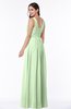 Simple A-line Sleeveless Zip up Floor Length Ruching Plus Size Bridesmaid Dresses