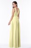 Simple A-line Sleeveless Zip up Floor Length Ruching Plus Size Bridesmaid Dresses