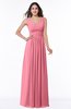Simple A-line Sleeveless Zip up Floor Length Ruching Plus Size Bridesmaid Dresses