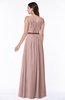 Simple A-line V-neck Chiffon Floor Length Bow Plus Size Bridesmaid Dresses
