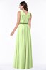 Simple A-line V-neck Chiffon Floor Length Bow Plus Size Bridesmaid Dresses
